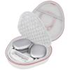 BOVKE Hard Carrying Case with Sleep Mode for Apple AirPods Max Wireless Over-Ear Headphones, AirPods Max Protective Portable Storage Bag with Mesh Pocket for Headphone Accessories, White Rosegold view 1
