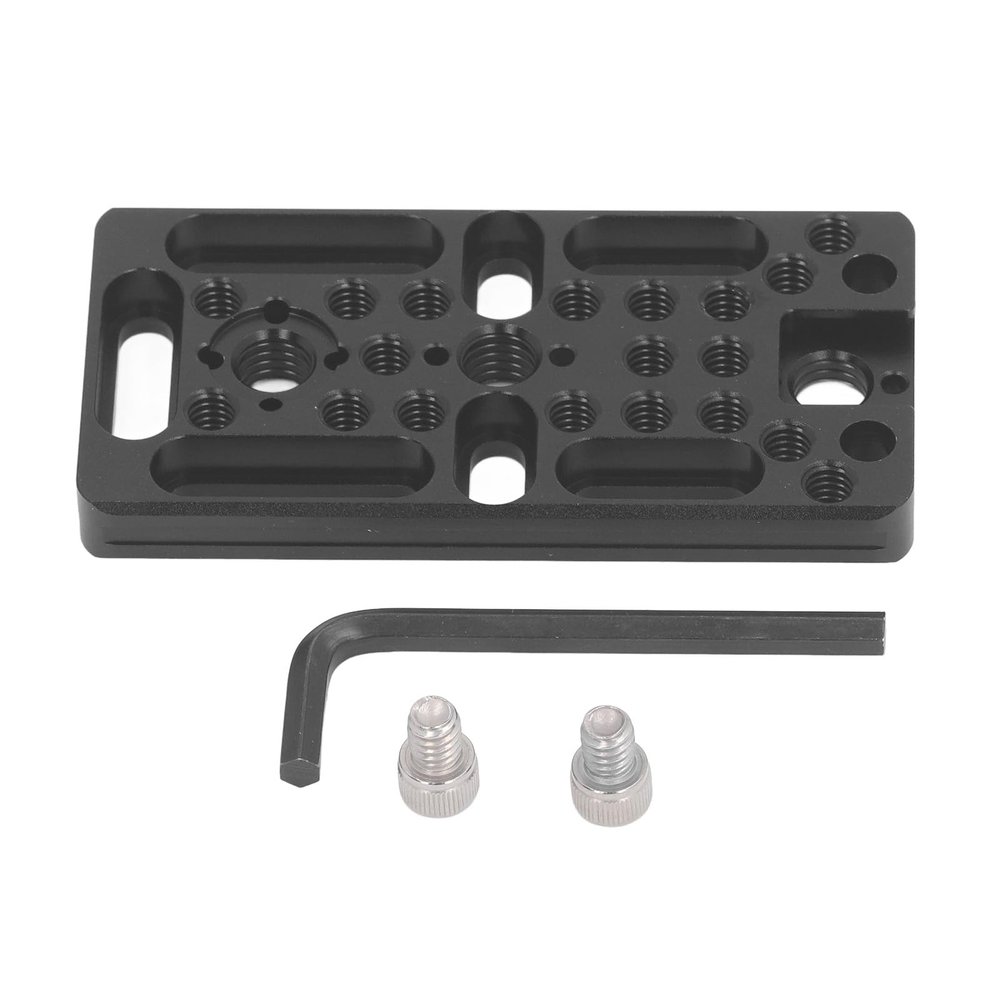 Camera Cheese Plate, Aluminum Lightweight Camera Easy Plate, with 1/4 3/8 Thread Hole Cold Shoe Mount, Versatile Expansion Ports, for Landscape and Portrait
