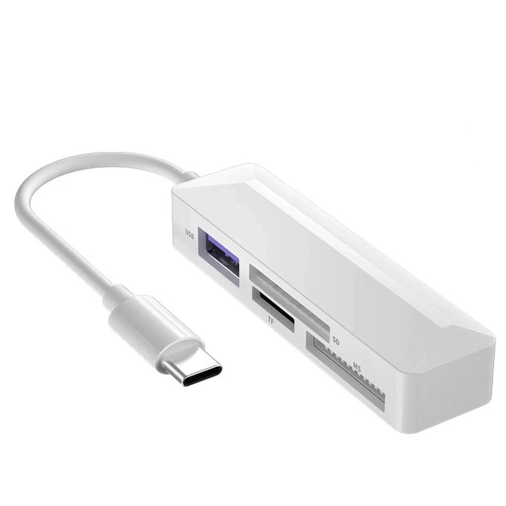 Micro SD Card Reader, USB 3.0, Supports Android & iOS Devices and Windows, Three Card Slot Supports SD, TF, MSUSB,Cards,White (USB C)