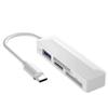 Micro SD Card Reader, USB 3.0, Supports Android & iOS Devices and Windows, Three Card Slot Supports SD, TF, MSUSB,Cards,White (USB C) view 1