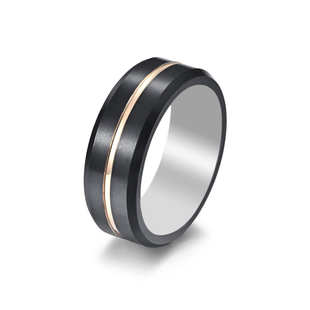 hecere Waterproof Tungsten Steel NFC Forum Type 2 215 496 Bytes Chip Universal for Mobile Phone All-Round Sensing Technology Wearable Smart RingBlack Gold Tungsten NFC ring-22mm