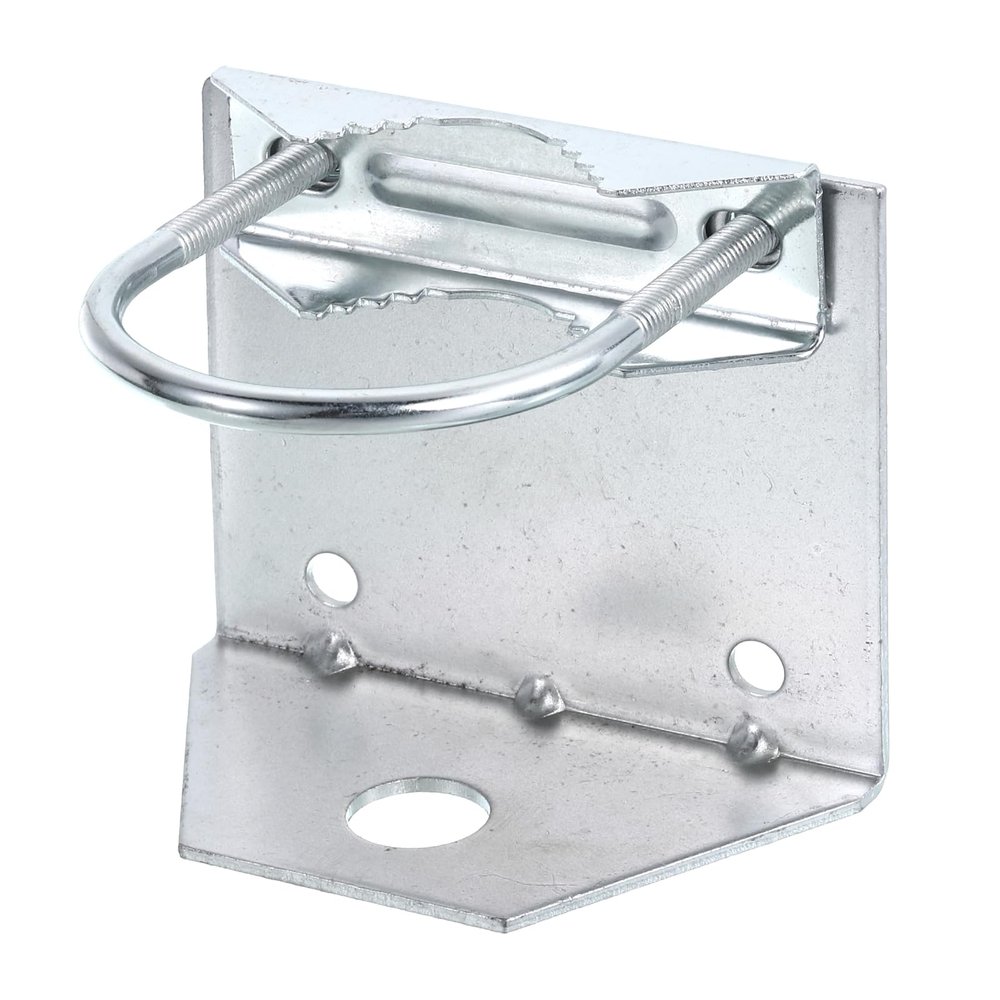 uxcell Pole Mount Bracket L-Shape Bracket with U-Bolt to Wall Hardware Accessories Antenna Pole Mount for Outside Home Antenna