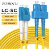 Foboiu 5 Pack OS2 Singlemode LC SC Fiber Patch Cable 3m, SC to LC SMF Fiber Optical Cables Duplex Jumper Patch Cords UPC/UPC, 9/125um, LZSH, 1G/10GB Yellow Jumper Cord 3 Meter(10ft) view 4