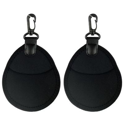 TorSor 2 Pack Lens Filter Pouch Mini Storage Bag Sleeve Protective Case with Keychain Hook 2 Pockets For Camera CPL MC UV ND 25mm-77mm 43mm 46mm 49mm 52mm 55mm 58mm 62mm 67mm, Black