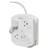 20W Travel Power Strip SUPERDANNY 3-Foot Wrap Up Extension Cord with 3 Outlets and 3 Fast Charging USBs, No Surge Protector Cruise Approved Portable Mini Travel Charger for Home Office Hotel, White view 1