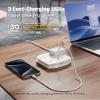 20W Travel Power Strip SUPERDANNY 3-Foot Wrap Up Extension Cord with 3 Outlets and 3 Fast Charging USBs, No Surge Protector Cruise Approved Portable Mini Travel Charger for Home Office Hotel, White view 2