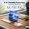 20W Travel Power Strip SUPERDANNY 3-Foot Wrap Up Extension Cord with 3 Outlets and 3 Fast Charging USBs, No Surge Protector Cruise Approved Portable Mini Travel Charger for Home Office Hotel, White view 4