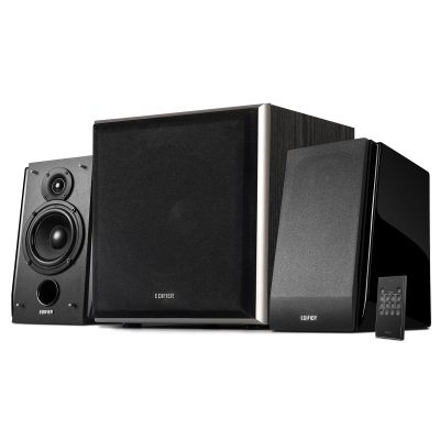 Edifier R1850DB Active Bookshelf Speakers with T5 Powered Subwoofer Bundle - 2.0 Studio Monitor Speaker Set with Bluetooth, Optical Input Line Out