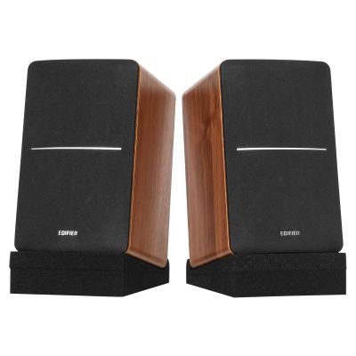 Edifier R1280DBs Active Bluetooth Bookshelf Speakers with SS5 Monitor Isolation Pads Bundle, Studio Speaker Set with Optical Input & High-Density Acoustic Foam Stands, Black