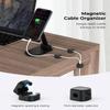 6 Pack Magnetic Cable Clips Cord Holder, Under Desk Cable Management, AORUICN Adhesive Wire Holder Keeper Organizer for Home Office Desk Phone Car Wall Desktop Nightstand view 2
