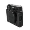 BMAOLLONGB X100V Case, Handmade Genuine Real Leather Metal Bottom Half Camera Case Bag Cover for Fujifilm X100V With Hand Strap (Black) view 4