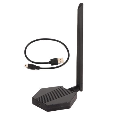 Miskall WiFi Network Adapter, USB External Antenna 300Mbp Plug and Play Computer Antenna Dual Band 2.4G 5G WiFi Network Adapter for Desktop Computers Laptop