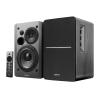 Edifier R1280DBs Active Bluetooth Bookshelf Speakers with SS5 Monitor Isolation Pads Bundle, Studio Speaker Set with Optical Input & High-Density Acoustic Foam Stands, Black view 2