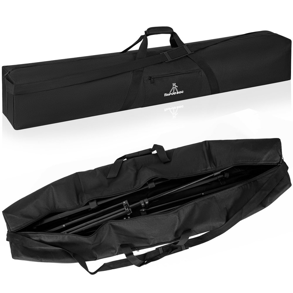 TORIBIO Tripod Carrying Case, 50x8x8in Heavy Duty Tripod Bag with Shoulder Straps and Handles, Multifunctional Monopod Case for Music Stand, Lights, Speakers, Cameras, Booms, Microphone Stands