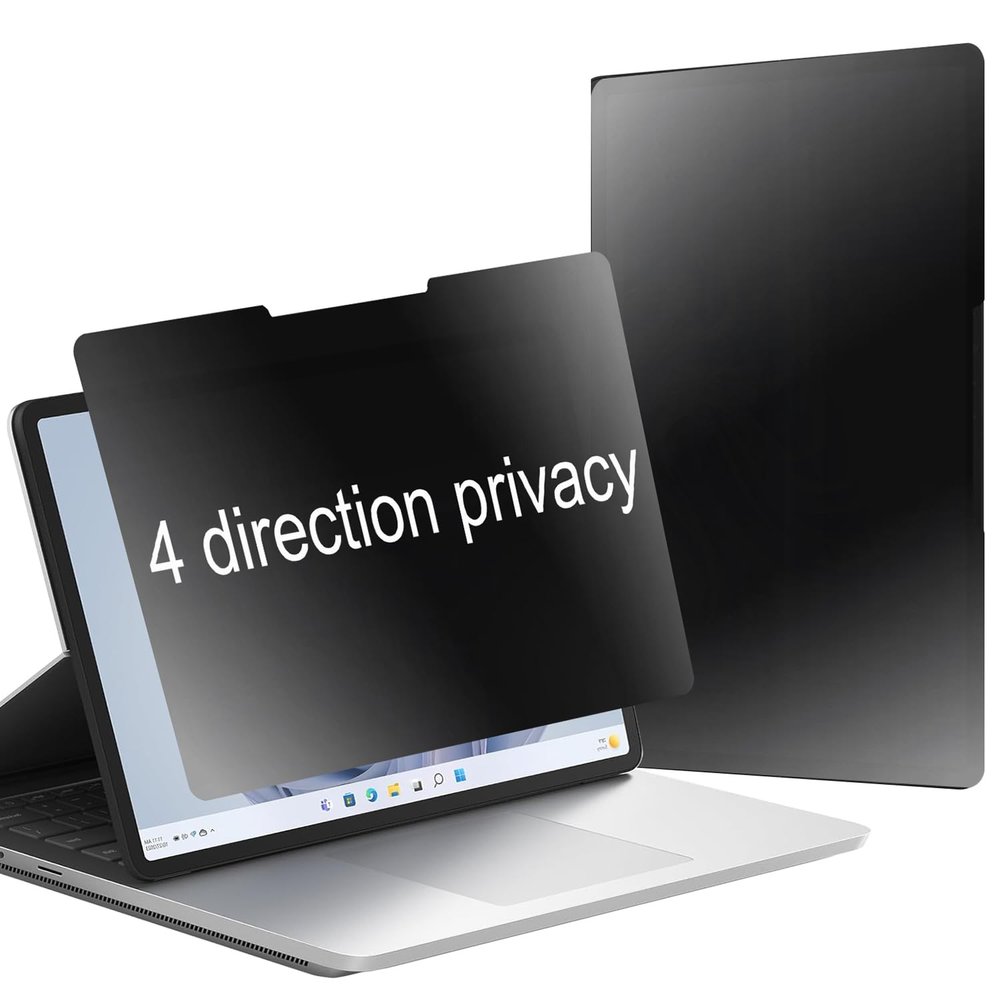 BWEDXEZ 360 Degree Matte Privacy Screen Protector For Microsoft SurFace Laptop Go 3/ Laptop Go 2/ Laptop Go 12.4 inch Anti-Glare Anti-Spy 4 Sides Anti-Peeping Soft Film