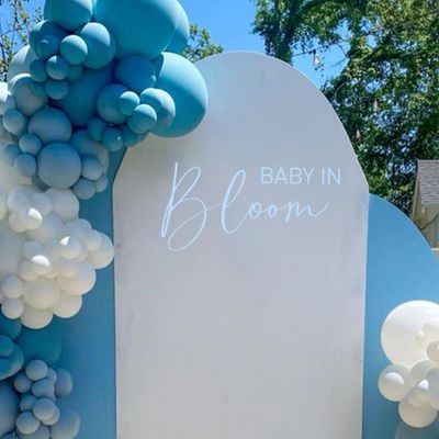 CANTLY Baby in Bloom Decal - Baby Shower/Gender Reveal Party Decorations Supplies Wall Stickers, Bloom Sign Wall Decals, Balloon Arch and Party Backdrop Decorative Wall Stickers
