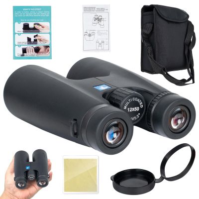 12x50 HD Binoculars for Adults High Powered, HD Large View Binoculars with Clear Low Light Vision, Lightweight Waterproof Binoculars for Bird Watching Hunting