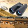 12x50 HD Binoculars for Adults High Powered, HD Large View Binoculars with Clear Low Light Vision, Lightweight Waterproof Binoculars for Bird Watching Hunting view 3