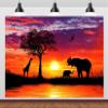 CORFOTO 8x6ft Fabric African Animals Backdrop Sunset Africa Safari Silhouette Background Elephant Wild Animals Backdrop for Photography Adults Portrait African Themed Party Safari Photo Booth Props view 4
