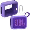 for JBL Go 4 Waterproof Bluetooth Speaker Silicone Cover Case, Portable Silicone Travel Case with Carabiner, Protective Skin Case (Purple Case) - co2CREA view 1