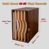 LZMZMQ Tabletop Vinyl Record Holder Box, 40-50 LP Record Albums Books Magazines Files Display Rack Wooden, for Living Room/Bedroom/Study, Detachable Divider view 2