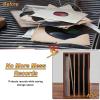 LZMZMQ Tabletop Vinyl Record Holder Box, 40-50 LP Record Albums Books Magazines Files Display Rack Wooden, for Living Room/Bedroom/Study, Detachable Divider view 3