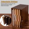 LZMZMQ Tabletop Vinyl Record Holder Box, 40-50 LP Record Albums Books Magazines Files Display Rack Wooden, for Living Room/Bedroom/Study, Detachable Divider view 4