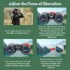 12x50 HD Binoculars for Adults High Powered, HD Large View Binoculars with Clear Low Light Vision, Lightweight Waterproof Binoculars for Bird Watching Hunting, Green view 4