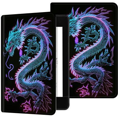 Case for 6" All-New Kindle (11th Generation 2022 Release Only), Slim PU Leather Folio Kindle Cover, with Auto Sleep and Wake & Adjustable Stand for Kindle 11th Gen 2022 Case 6", Blue Dragon
