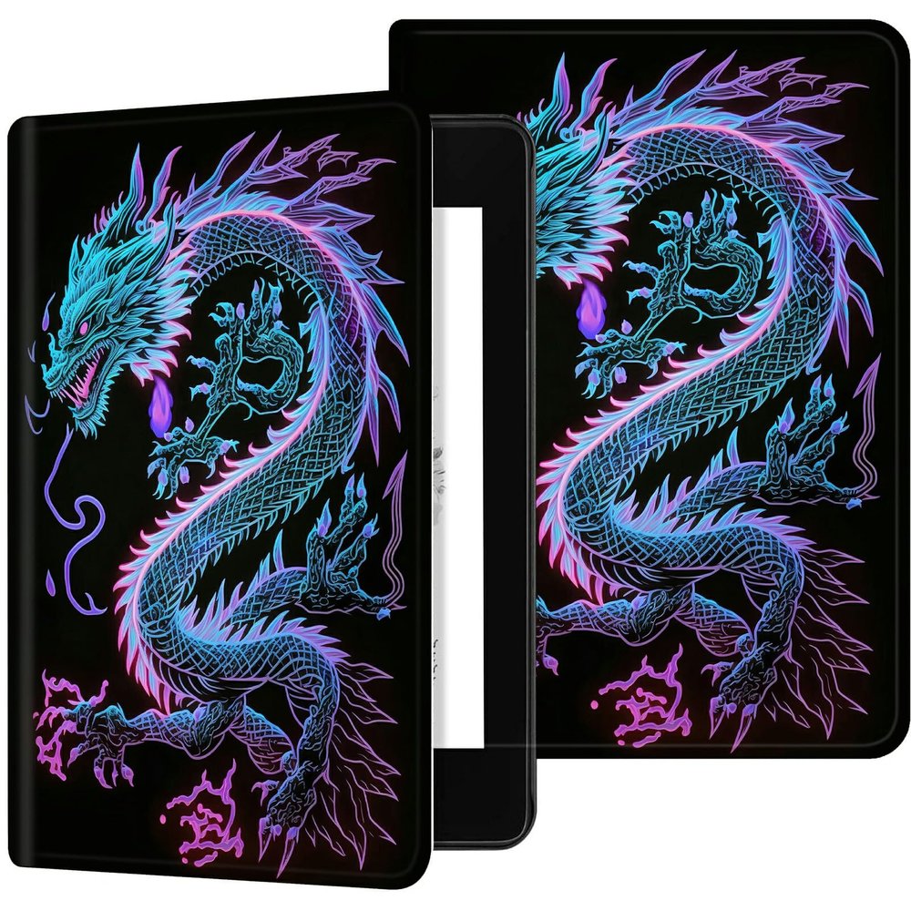 Case for 6" All-New Kindle (11th Generation 2022 Release Only), Slim PU Leather Folio Kindle Cover, with Auto Sleep and Wake & Adjustable Stand for Kindle 11th Gen 2022 Case 6", Blue Dragon