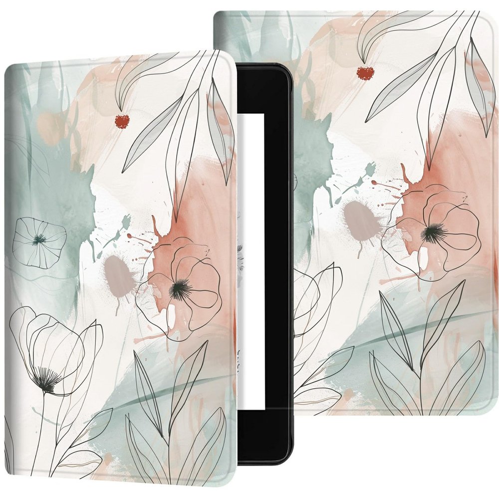 Case for 6" All-New Kindle (11th Generation 2022 Release Only), Slim PU Leather Folio Kindle Cover, with Auto Sleep and Wake & Adjustable Stand for Kindle 11th Gen 2022 Case 6", Flowers