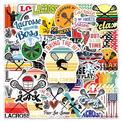 100 Pcs Lacrosse Stickers,Lacrosse Vinyl Waterproof Decals Perfect for Water Bottle Laptop Luggage Skateboard,Lacrosse Gifts for Men Lacrosse Lovers Team Players