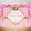 10x8ft Baby Shower Backdrop A Little Princess is on Her Way Pink Gold Crown Photography Background Girls Baby Shower Party Decoration Supplies Photo Booth Props Banner view 1