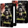 Case for 6.8" Kindle Paperwhite (11th Generation-2021/2023/2024), Slim PU Leather Adjustable Stand Smart Kindle Cover, with Auto Wake/Sleep for Kindle Paperwhite Signature Edition,Firefighter USA Flag view 1