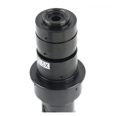 JKSVTF Microscope 180/300x C Mount Optical Lens CCD CMOS Industrial Optical Microscope Coaxial Light for PCB Board CPU Repair Soldering (Black 300X)