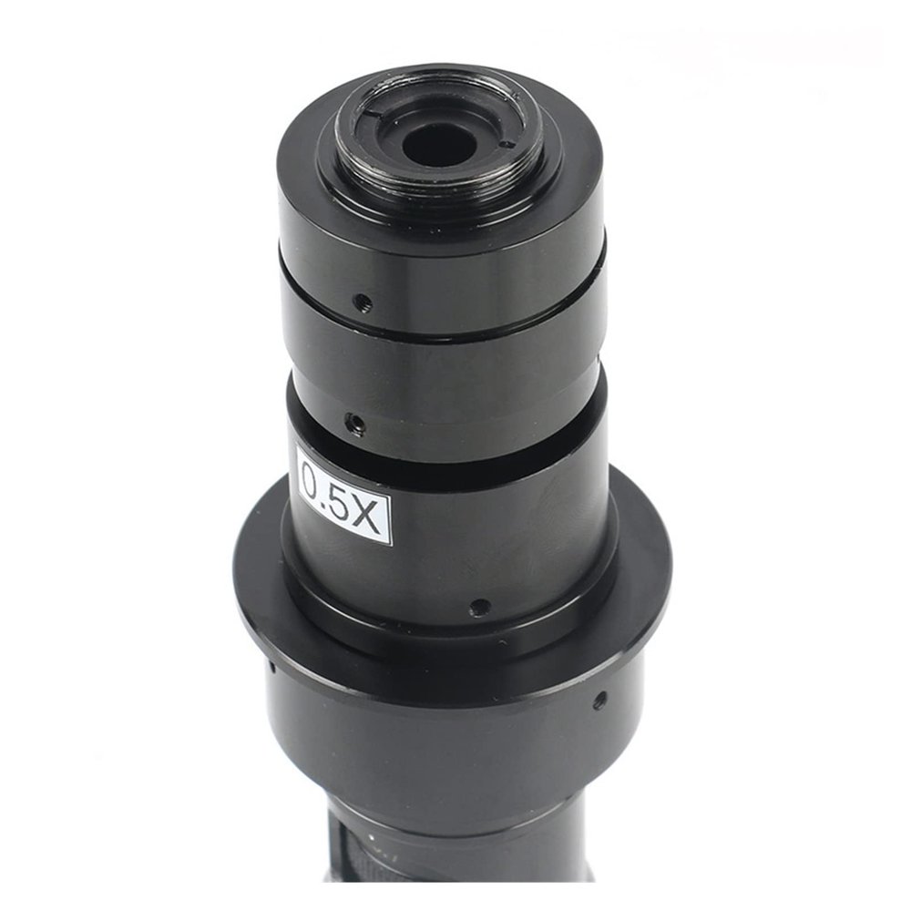 JKSVTF Microscope 180/300x C Mount Optical Lens CCD CMOS Industrial Optical Microscope Coaxial Light for PCB Board CPU Repair Soldering (Black 300X)