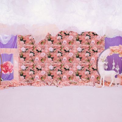 12pcs 3D Artificial Flower Wall Backdrop Panel 60 x 40 cm Fake Pink Rose Realistic Flower Wall Panel Romantic Faux Flower Wall Decor Artificial Floral Wall Panel for Wedding Banquet Party Decor