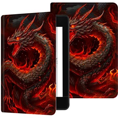 Case for 6" All-New Kindle (11th Generation 2022 Release Only), Slim PU Leather Folio Kindle Cover, with Auto Sleep and Wake & Adjustable Stand for Kindle 11th Gen 2022 Case 6", Fire Dragon