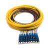12 Strand Fiber Distribution Pigtail, Singlemode, LC/UPC Connectors, Blue Boots, 9.8 Feet (3 Meter) - Color Coded, Low Loss view 1