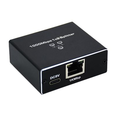 Grimmstr Gigabit Ethernet Splitter 1 in 2 Out,RJ45 Network Extender,1000Mbps Internet Cable Splitter,for Cat5/5e/6/7/8 Cable, Black, 500448466