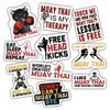 10pcs Muay Thai Sticker Sheet, Cute Sporty Vinyl Decals for Muay Fighters, Coaches, Martial Arts Fans, Waterproof, UV-Resistant, for Laptop, Water Bottle, Gym Bag, Journal, Notebook, Phone Case view 1