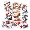 10pcs Rugby Sticker Sheet, Cute Vinyl Decals for Rugby Players, Coaches, Sport Lover, and Fans, Waterproof, UV-Resistant, for Laptop, Water Bottle, Journal, Locker, Gear Bag, Notebook, Phone Case view 1