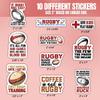 10pcs Rugby Sticker Sheet, Cute Vinyl Decals for Rugby Players, Coaches, Sport Lover, and Fans, Waterproof, UV-Resistant, for Laptop, Water Bottle, Journal, Locker, Gear Bag, Notebook, Phone Case view 2