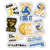 10pcs Volleyball Sticker Sheet, Sporty and Cute Vinyl Decals for Players, Coaches, and Team Fans, Waterproof, UV-Resistant, for Laptop, Water Bottle, Journal, Notebook, Locker, Phone Case (Volleyball) view 1