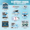 10pcs Swimming Sticker Sheet, Cute Sporty Vinyl Decals for Swimmers, Coaches, and Swim Teams, Waterproof, UV-Resistant, for Laptop, Water Bottle, Journal, Notebook, Locker, Phone Case view 2