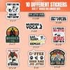 10pcs Jiu Jitsu Stickers Sheet, Waterproof, UV-Resistant, Gifts for Men, Women, Ideal BJJ Stickers for Laptop, Water Bottle, Journal, Phone Case, Notebook (Jiu Jitsu) view 2