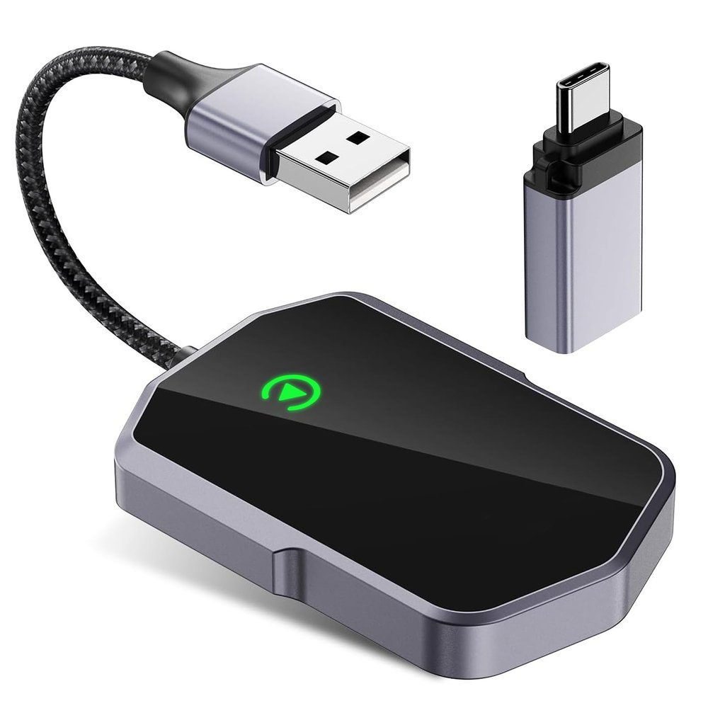 Wireless CarPlay Adapter for Apple 2024, Converts Wired to Wireless Car Play Dongle for iPhone, Plug & Play Stable Fast Connection Portable Carplay Fit for iOS 10+ & for Cars from 2017