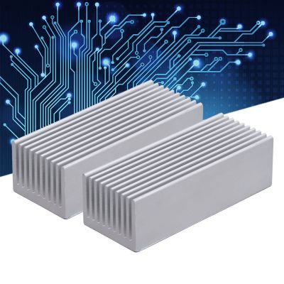 2Pcs Aluminum Heat Sink, Grille Shape Heatsinks Fins 100x40x30mm Heat Sink Cooling Fin for Routers, Cpus, Ic Radiators, Pcbs,Comb Heat Sinks Cooler (Without adhesive)