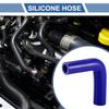 X AUTOHAUX 1 Pcs 19mm/0.75"-22mm/0.87" ID 102mm/4.02" Length 90 Degrees Blue Car Silicone Hose Coolant Hose Universal view 2