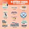 10pcs Field Hockey Sticker Sheet, Sporty and Cute Vinyl Decals for Players, Coaches, and Team Fans, Waterproof, UV-Resistant, for Laptop, Water Bottle, Journal, Notebook, Phone Case (Field Hockey) view 2